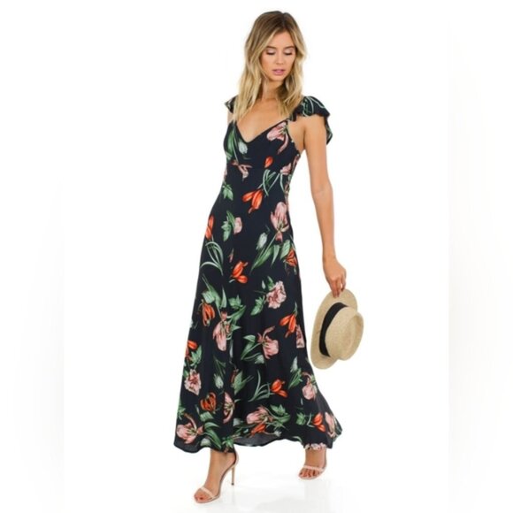 REVOLVE Dresses & Skirts - Revolve ASTR Florentina Tropical Printed Maxi Cottage Beach Dress L